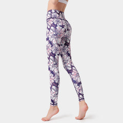 Women’s Printed Yoga Leggings – High Waist Moisture-Wicking Fitness Pants for Gym, Running & Everyday Wear